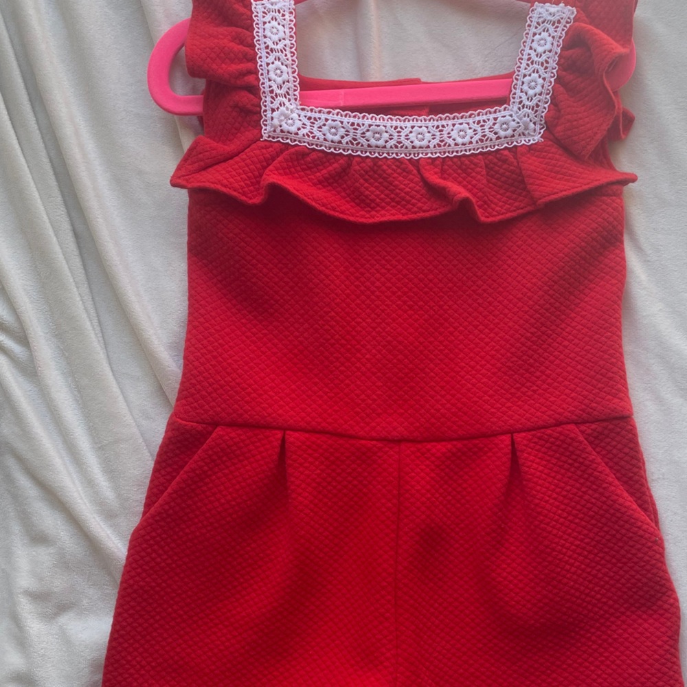 Janie and Jack Quilted Crochet Trim Romper | Size 3T